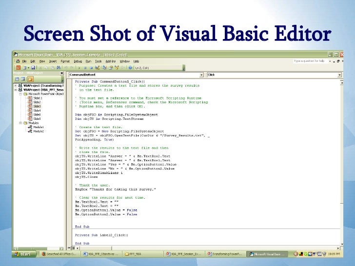 visual basic editor