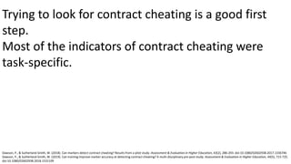 Detecting and addressing contract cheating in online assessment | PPTX