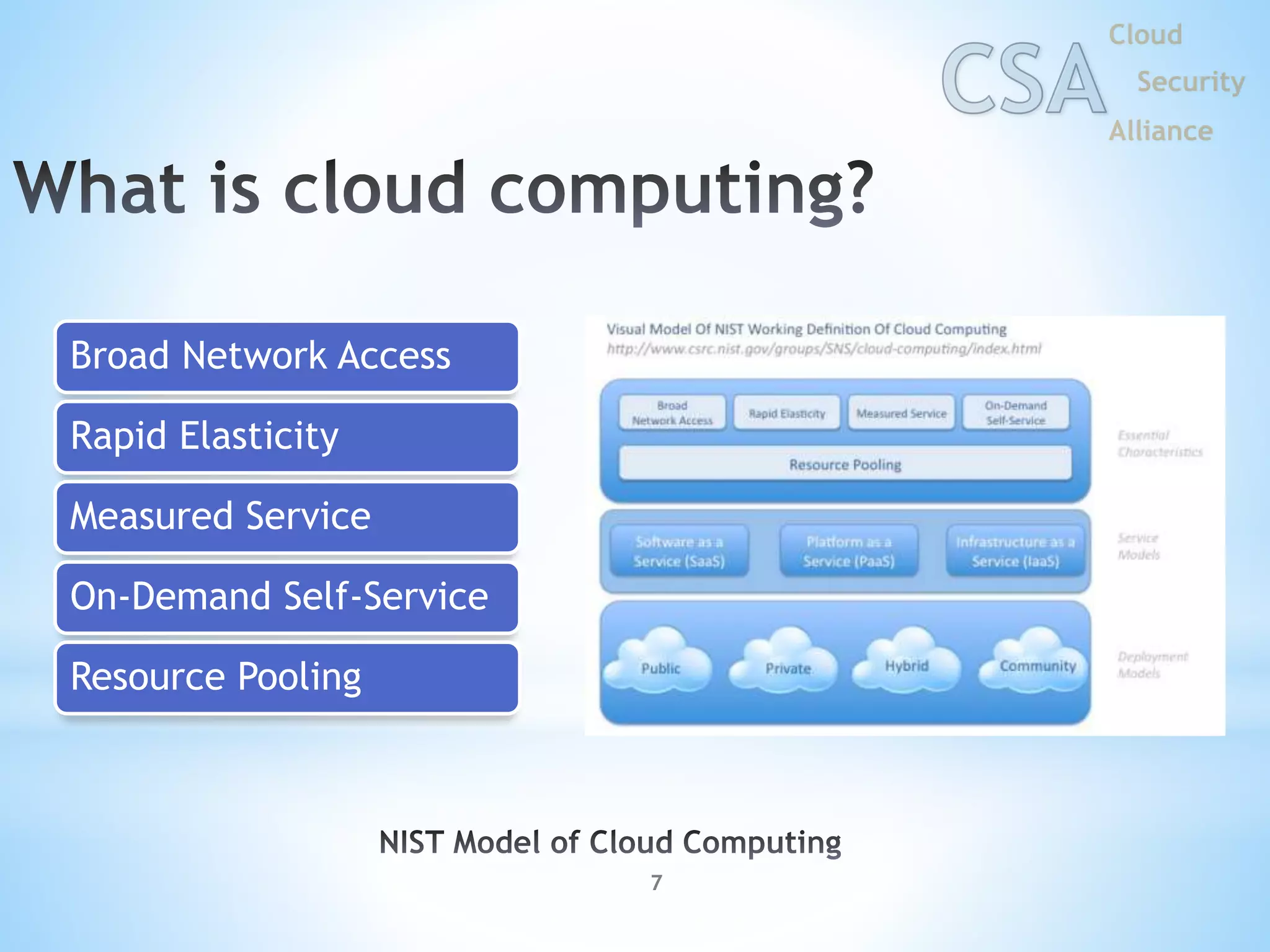7
Broad Network Access
Rapid Elasticity
Measured Service
On-Demand Self-Service
Resource Pooling
 