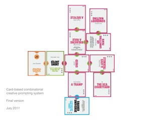 Jane Student




Card-based combinatorial
creative prompting system

Final version

July 2011
 