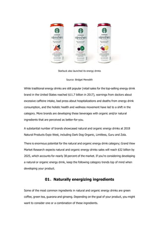 Energizing Brands Introduction Transforming energy drinks with natural, organic ingredients | PDF