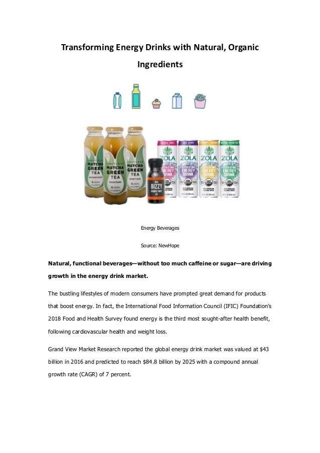 Transforming energy drinks with natural, organic ingredients