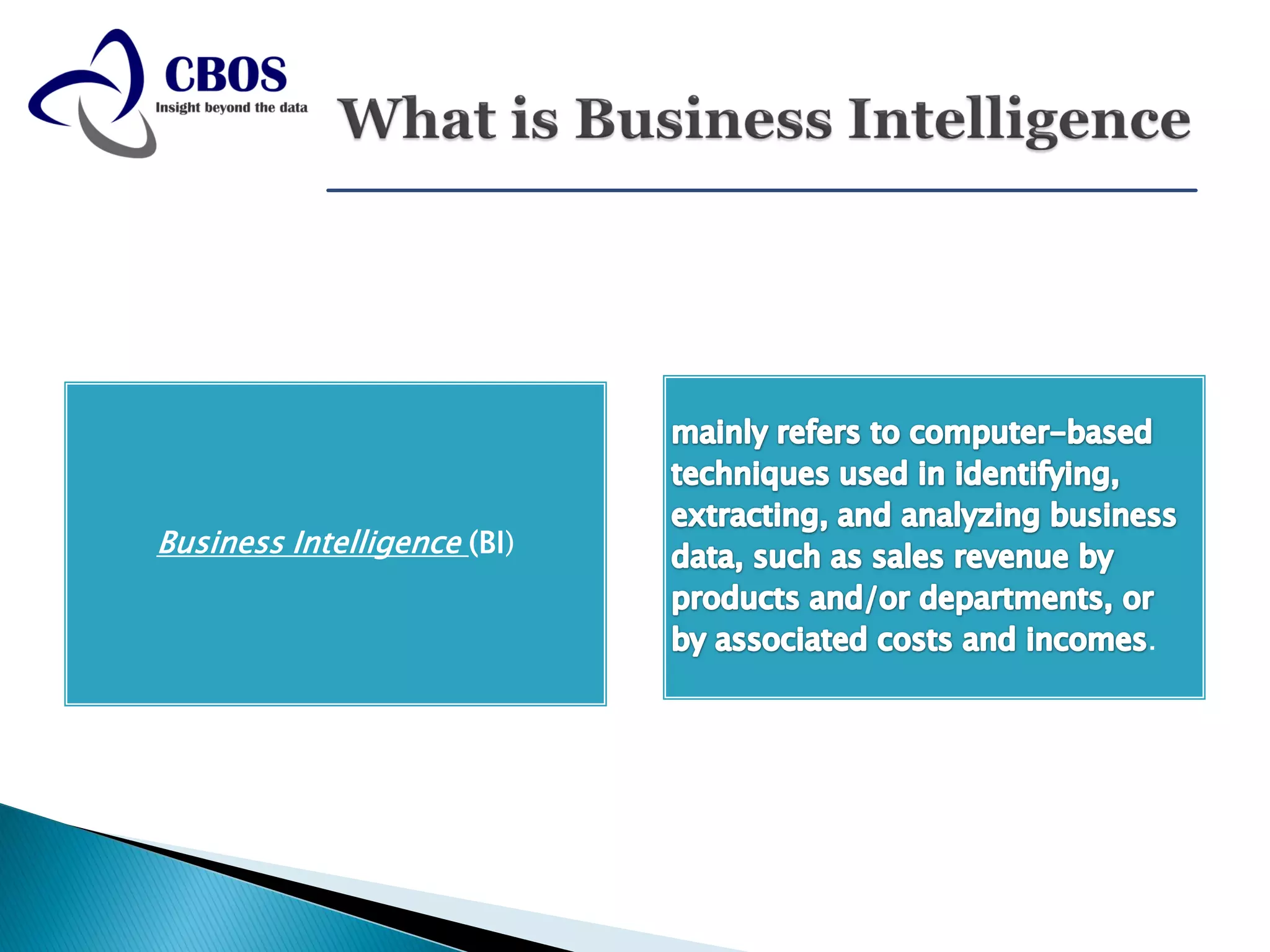 Business Intelligence (BI)


                             .
 