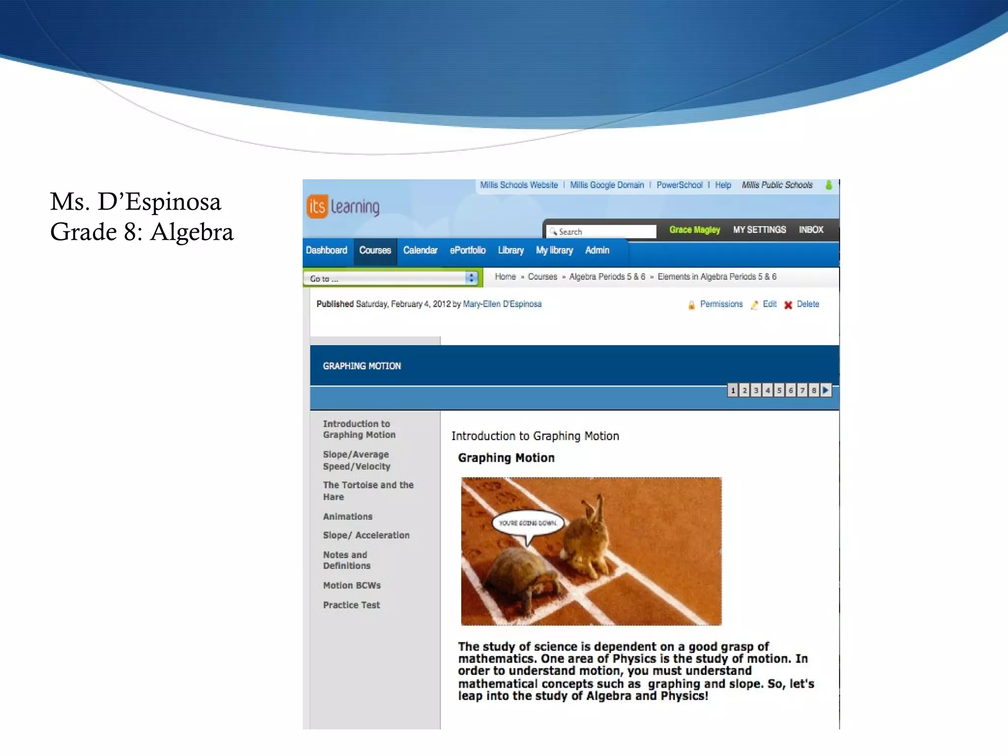 Ms. D’Espinosa Grade 8: Algebra 