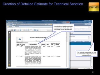 21
Schedule of Rates (SOR)
2
The items for creating an Estimate for an Administrative Approval can be added from
Schedule of Rates. The items are divided into various categories called chapters.
Various Chapters are
defined inside
Schedule of Rates.
Edit the
details
 