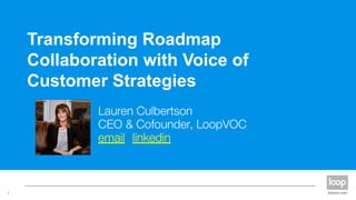Transforming Roadmap
Collaboration with Voice of
Customer Strategies
 