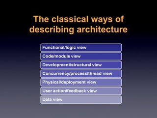 The classical ways of
describing architecture
 