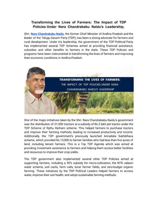 Transforming  the  Lives  of  Farmers, The  Impact  of  TDP  Policies Under  Nara  Chandrababu  Naidu's  Leadership..pdf