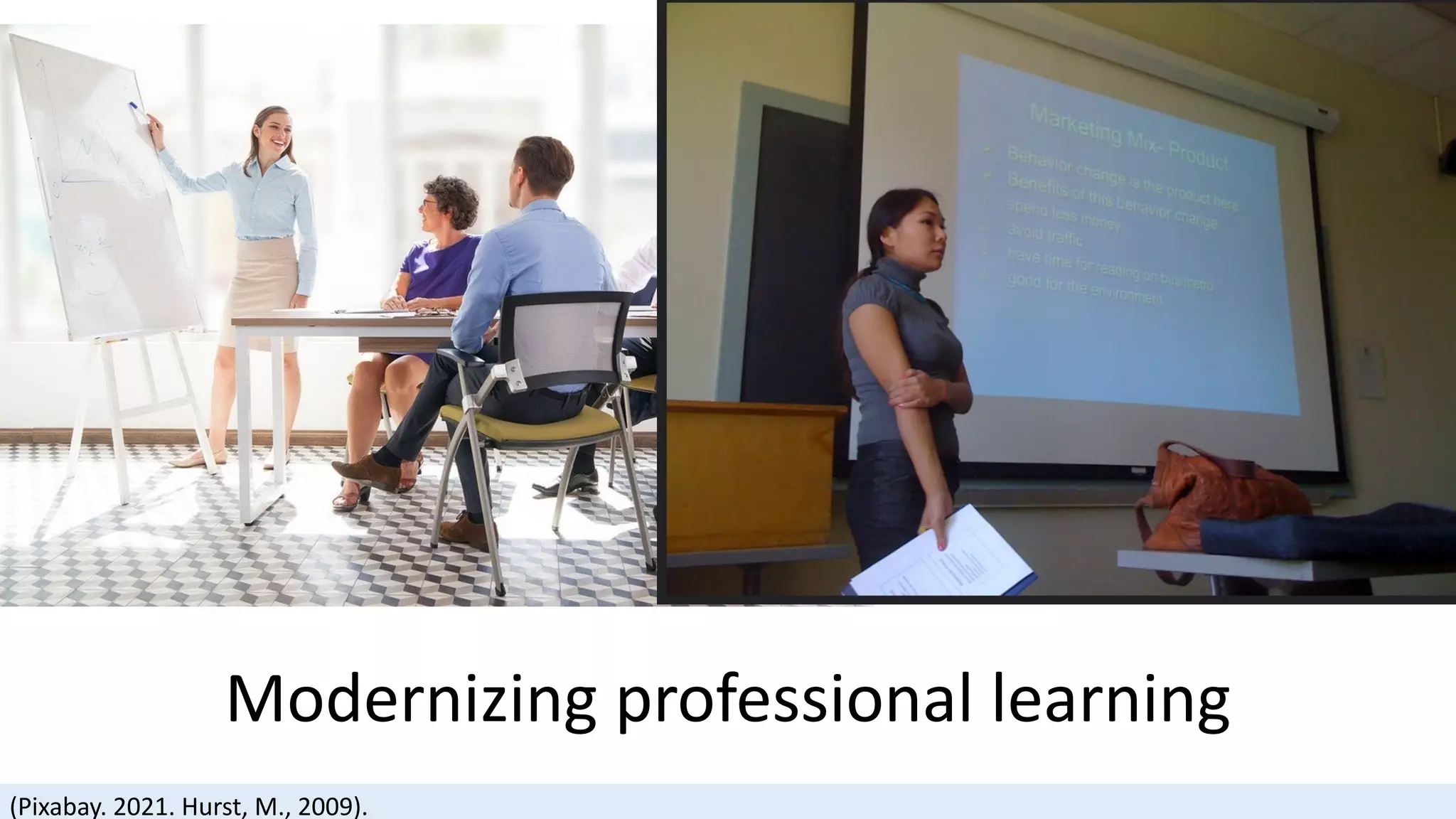 Modernizing professional learning
(Pixabay. 2021. Hurst, M., 2009).
 