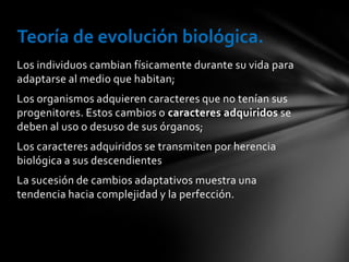 Transformismo de lamarck | PPTX