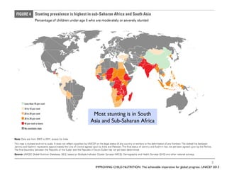 Consequences of malnutrition
• Child death and illness
– 25,000 under-fives die every day (11,000 due to malnutrition
ie 4...