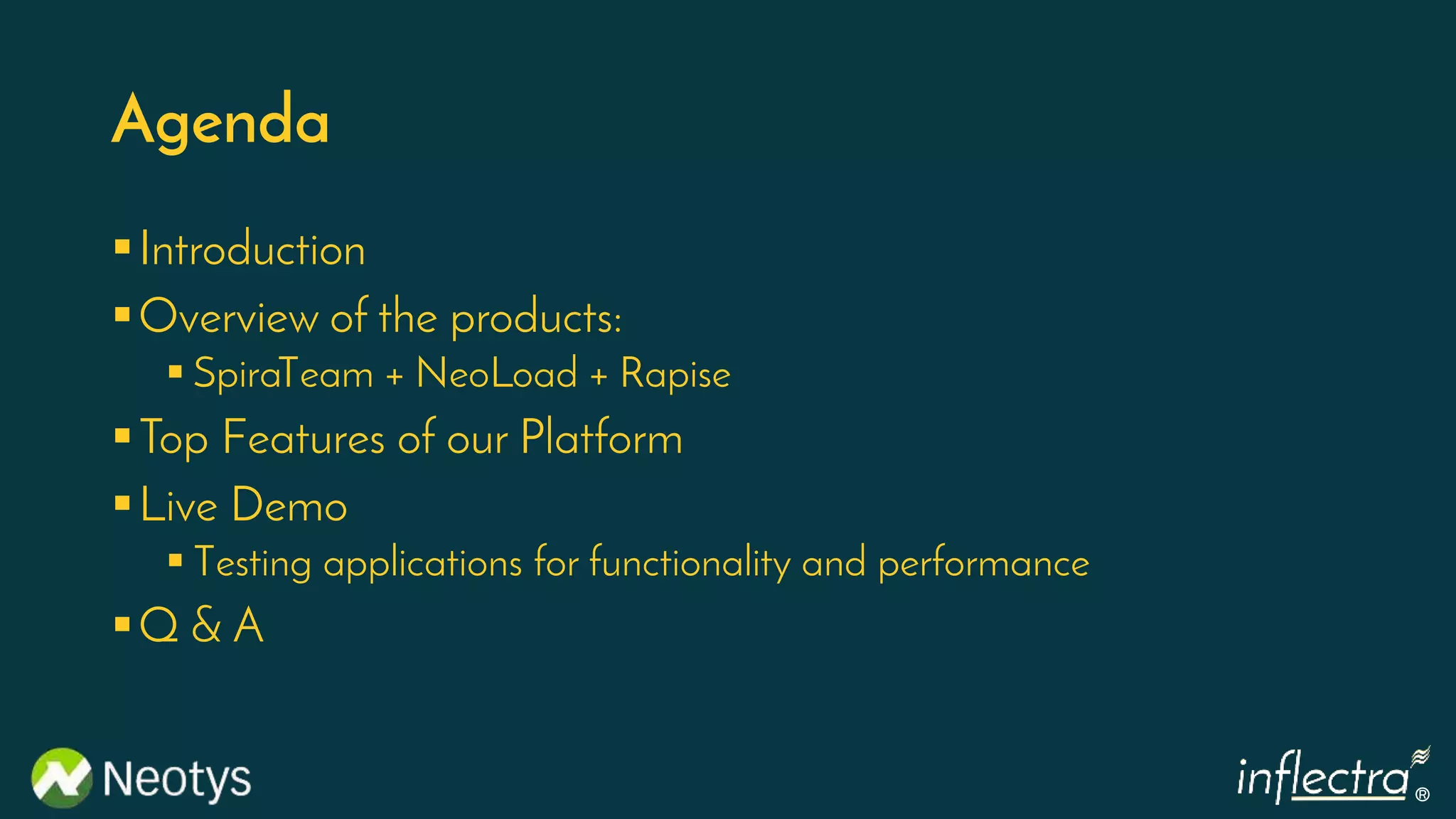 Neotys Transform Software Testing and Quality with the Neotys-Inflectra ...