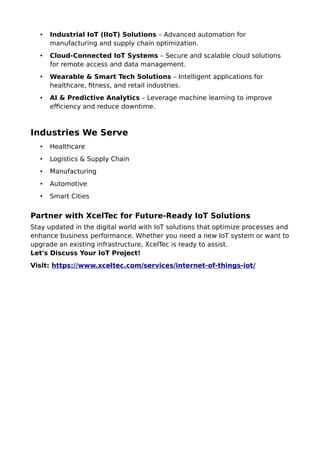 Transform Your Business with IoT Solutions. | PDF
