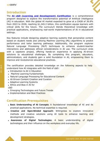 Transform Your Career with AI Learning & Development Certification | DOCX