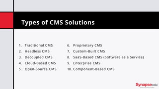 Transform Your Digital Content with Advanced and Scalable CMS Solutions ...