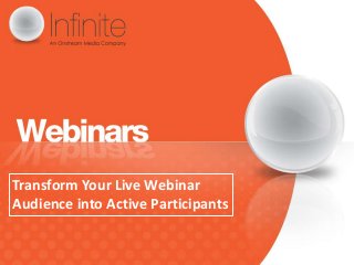 Transform Your Live Webinar
Audience into Active Participants
 
