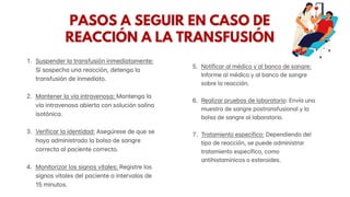 PASOS A SEGUIR EN CASO DE
REACCIÓN A LA TRANSFUSIÓN
 