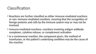BLOOD TRANSFUSION REACTIONS IN HEMATOLOGY | PPT