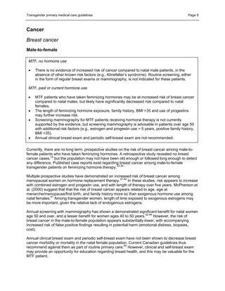 Transgender Primary Medical Care Suggested Guidelines For Clinicians in ...