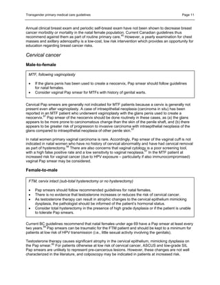 Transgender Primary Medical Care Suggested Guidelines For Clinicians in ...