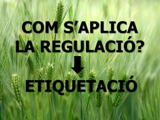 COM S’APLICA
LA REGULACIÓ?
ETIQUETACIÓ
 