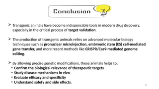 The Role of Transgenic Animals in Target Validation for Drug Discovery ...