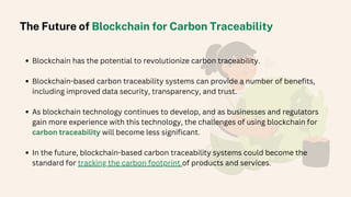 Evaluation of Blockchain for Carbon Traceability | PDF
