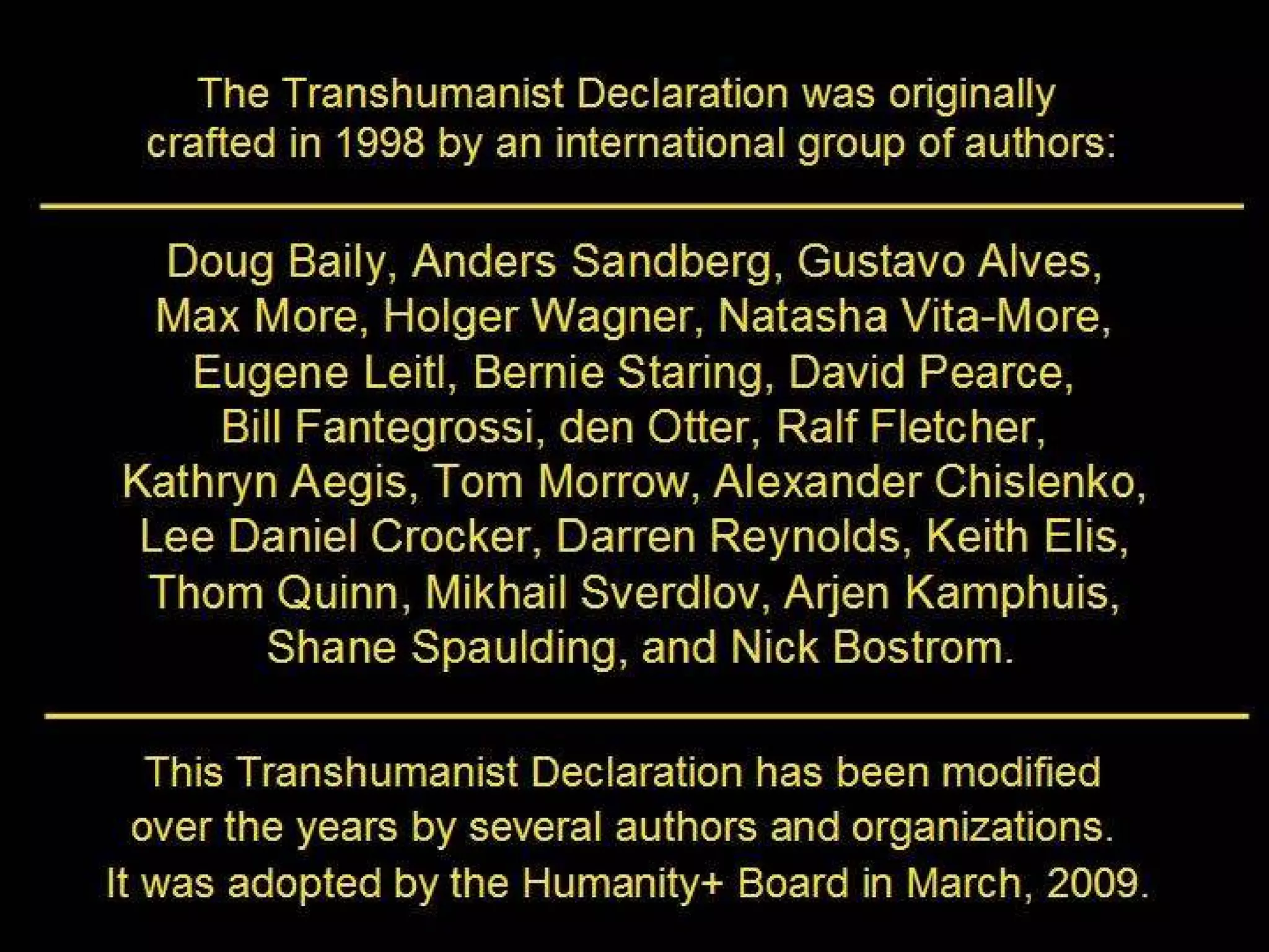 Transhumanist Declaration
