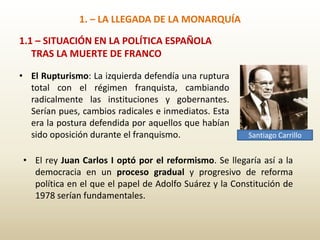 2. 1.- EL PRIMER GOBIERNO DE
ADOLFO SUÁREZ: LA REFORMA
POLÍTICA (1976-1977)
PRIMER GOBIERNO DE SUÁREZ
FORMADO POR JÓVENES ...