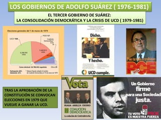 LOS GOBIERNOS DE ADOLFO SUÁREZ ( 1976-1981)
EL TERCER GOBIERNO DE SUÁREZ:
LA CONSOLIDACIÓN DEMOCRÁTICA Y LA CRISIS DE UCD ...