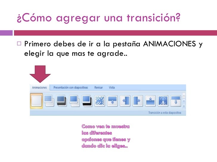 Transiciones de diapositiva en power point