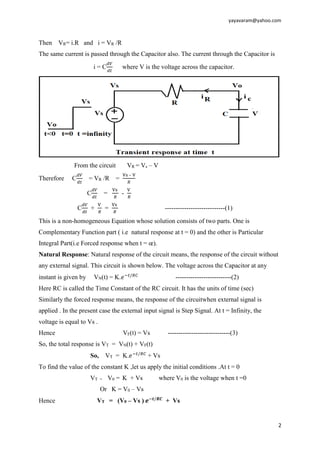 Transient response of RC , RL circuits with step input | PDF