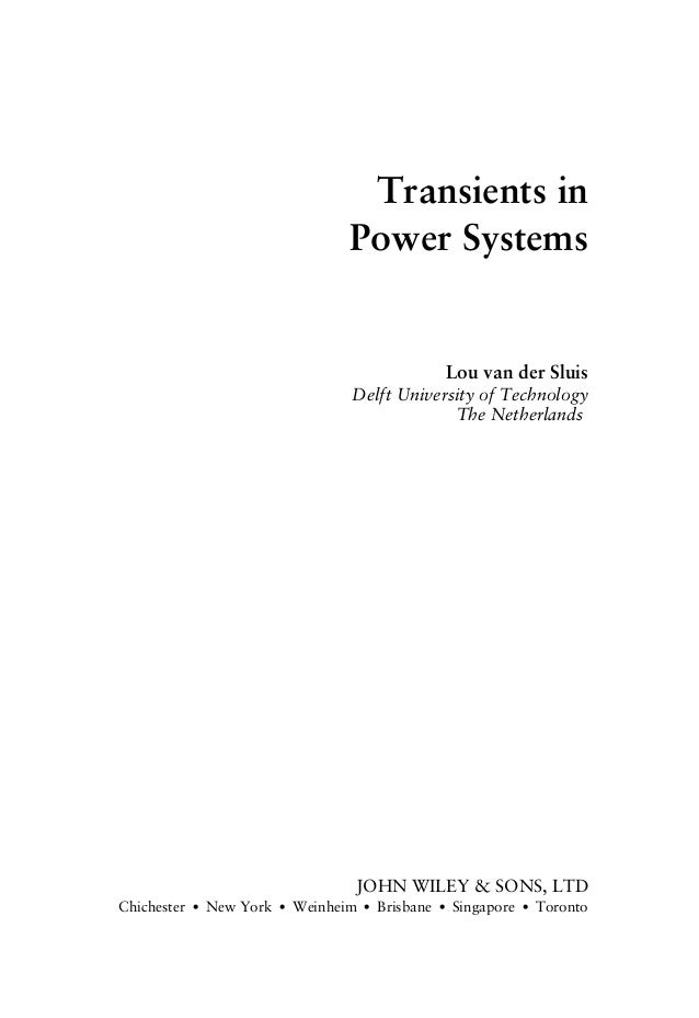Transients In Power Systems Wiley