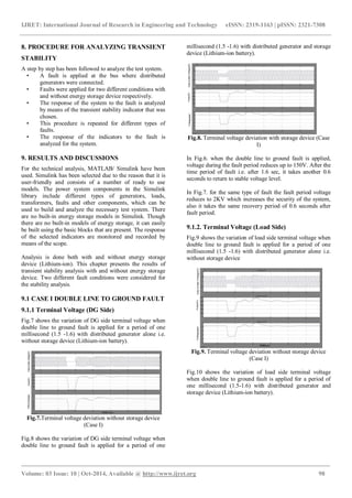 Transient stability analysis of distributed generation | PDF