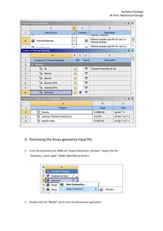 Transient thermal analysis of a clutch plate in Ansys | PDF
