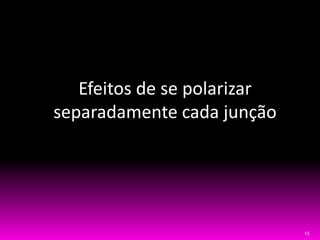 15
Efeitos de se polarizar
separadamente cada junção
 