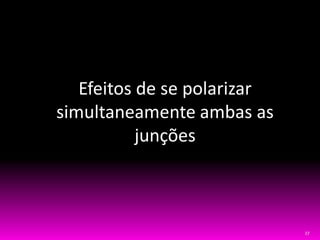27
Efeitos de se polarizar
simultaneamente ambas as
junções
 