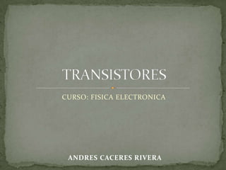 CURSO: FISICA ELECTRONICA

ANDRES CACERES RIVERA

 