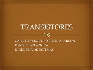 CARLOS ENRIQUE ROTTIERS ALARCON
FISICA ELECTRONICA
INGENERIA DE SISTEMAS
 