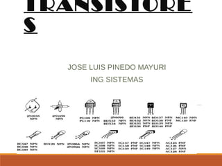 TRANSISTORE 
S 
JOSE LUIS PINEDO MAYURI 
ING SISTEMAS 
 