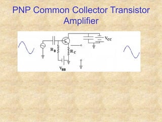 PNP Common Collector Transistor
Amplifier
 