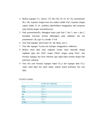 Transistor sebagai penguat | DOCX
