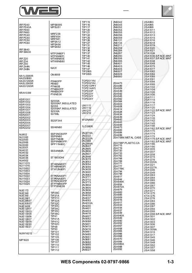 Transistors & i cs cross references