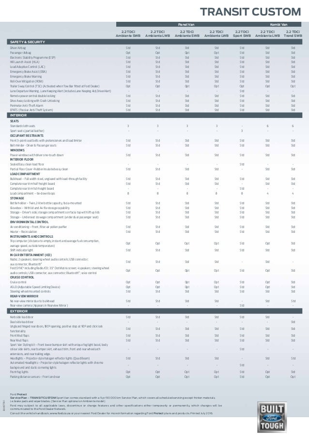 ford transit custom brochure 2020