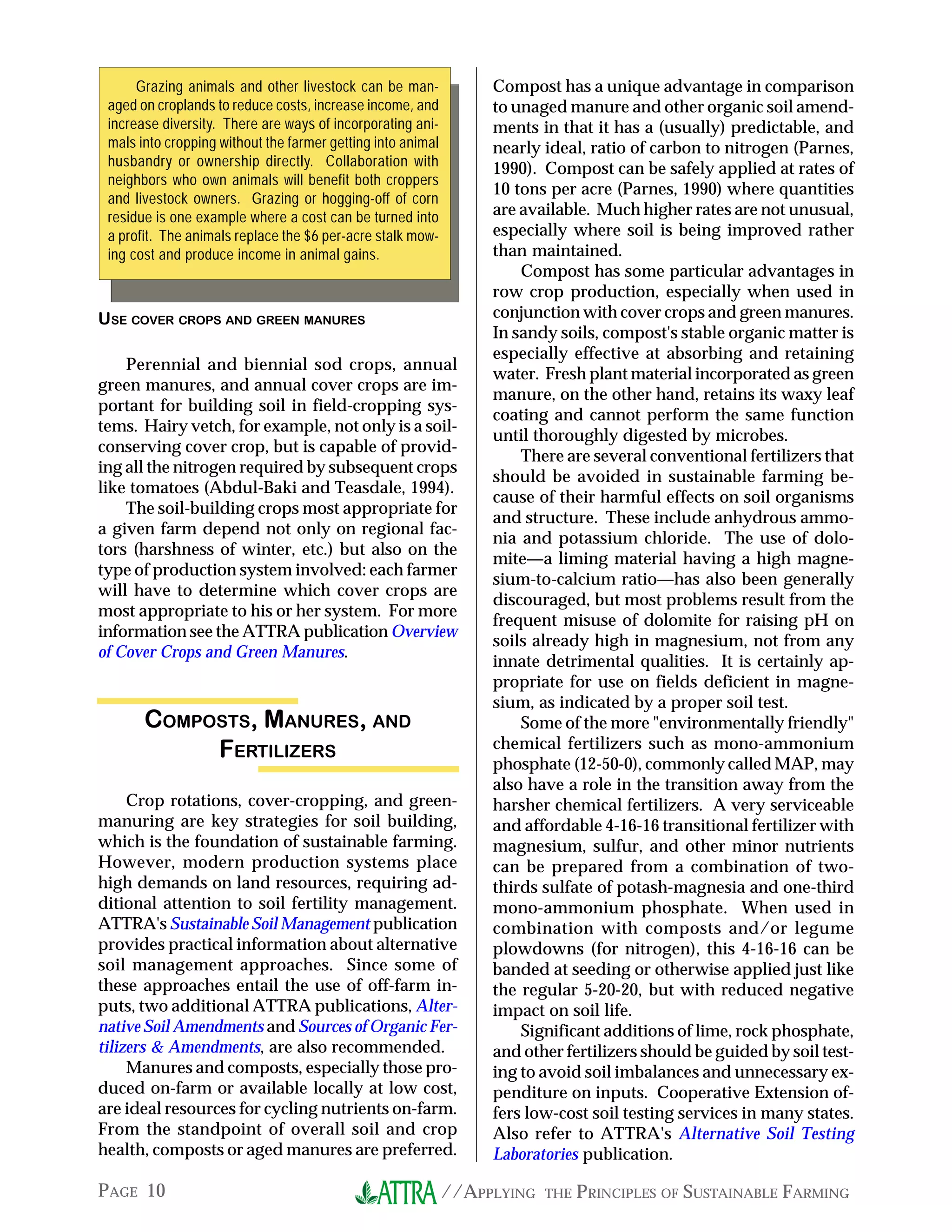 Applying the Principles of Sustainable Farming | PDF