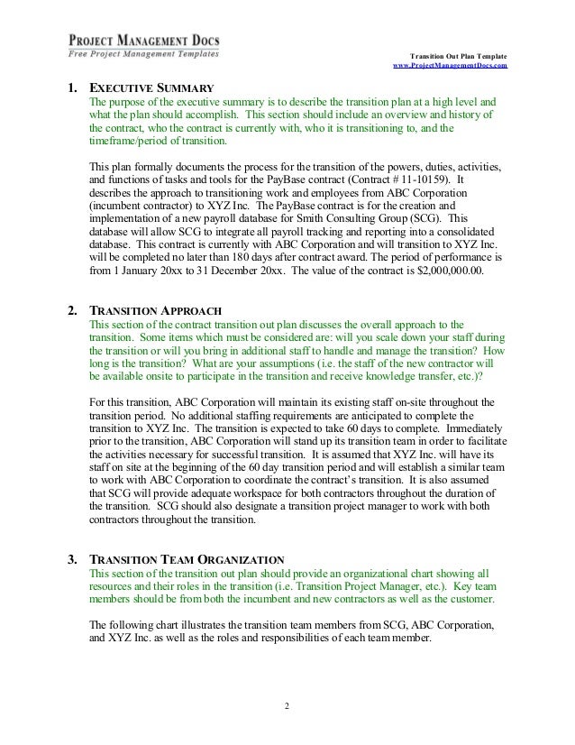 contract transition out plan template transition out plan contract transition out plan template transition out plan