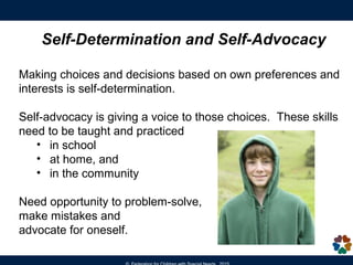 Student Vision = Postsecondary Goals
Vision statement should include:
1. One postsecondary goal in Education/Training
2. One postsecondary goal in Employment
3. If appropriate…one goal in Independent Living Skills
34 CFR §300.320(b)(1)
EXAMPLES:
After exiting high school, …
• I want to enroll in a culinary arts program.
• I want to work part-time in a daycare center.
• I plan to use the bus to get to my job, the supermarket
and the gym.
http://www.doe.mass.edu/sped/advisories/goals-example-sheet.pdf
 