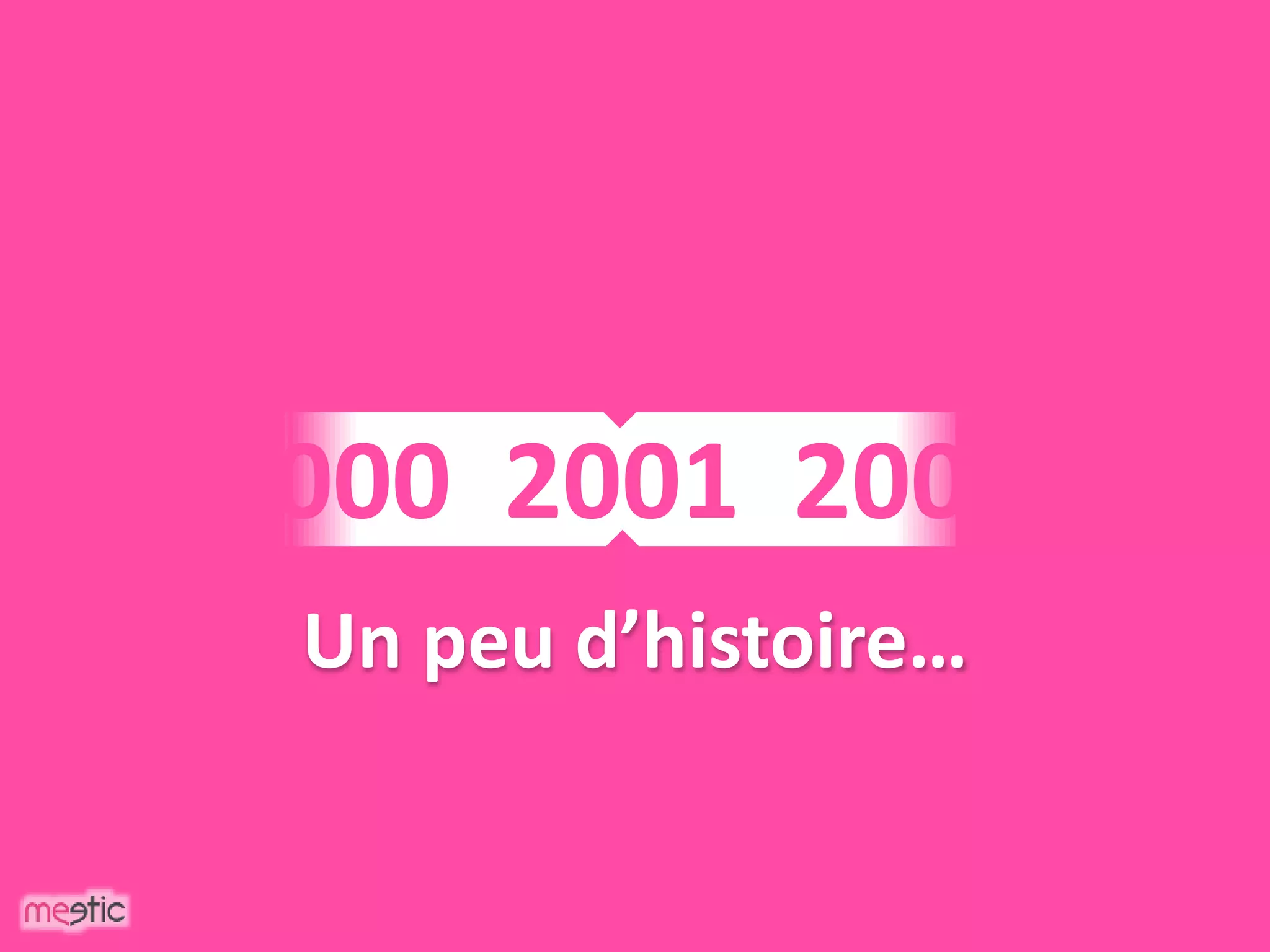 2000 2001 2002
Un peu d’histoire…
 