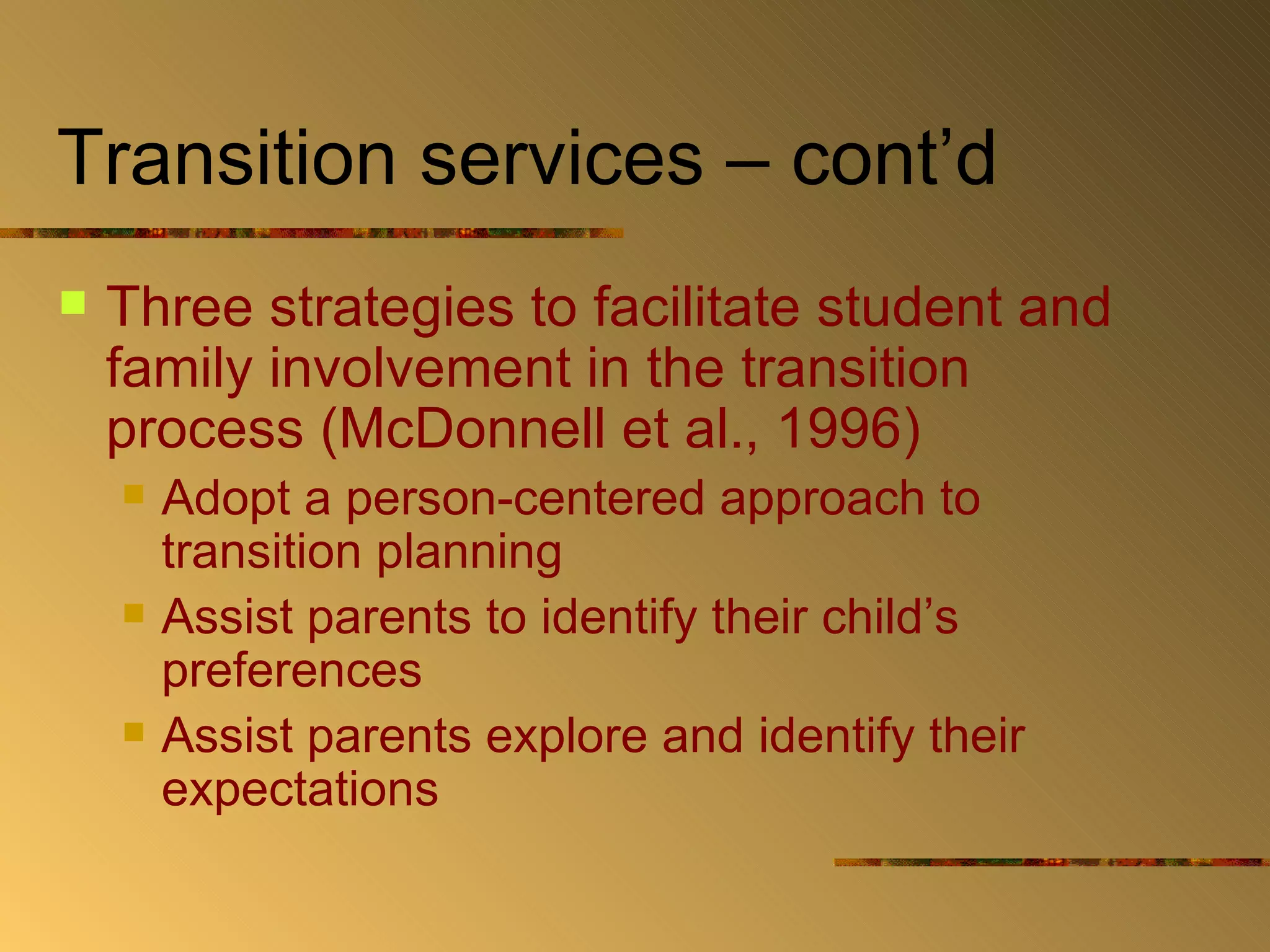 Transitional Period For Student With Disabilities And Autism | PPT