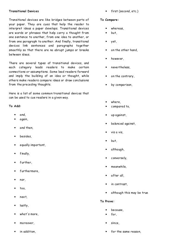 Transitional devices